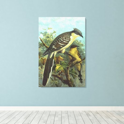 Uitgebreide spotprenten op cuckoo-vogelcanvas afdr canvas afdruk (Insitu (Houten vloer))