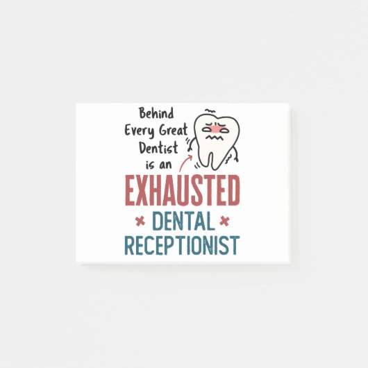 Uitgebreide tandheelkundige receptionist Funny Fro Post-it® Notes (Voorkant)