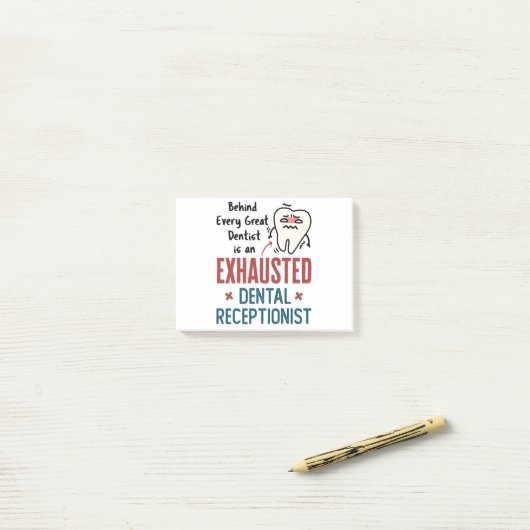 Uitgebreide tandheelkundige receptionist Funny Fro Post-it® Notes (Op bureau)
