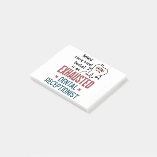 Uitgebreide tandheelkundige receptionist Funny Fro Post-it® Notes (Schuin)