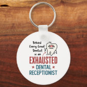 Uitgebreide tandheelkundige receptionist Funny Fro Sleutelhanger (Voorkant)