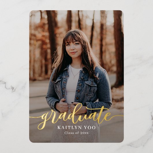 Uitgebreide Taste Folie Afstuderen Uitnodiging (Voorkant)