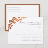 Uitgebreide wijnstokken (Brons en Sinaasappel) RSV RSVP Kaartje (Voorkant / Achterkant)