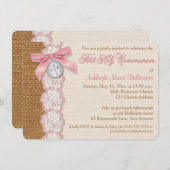 UITGEDRUKTE BOW EN CHARM Eerste Heilige Communie U Kaart (Voorkant / Achterkant)