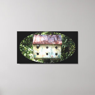 Uitgegeven vogelhuis canvas afdruk