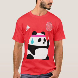 Uitgegraven Badminton Panda Funny Sweet Badminton  T-shirt