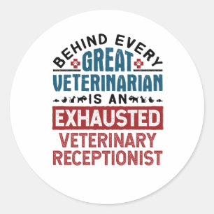 Uitgegraven veterinair receptionist ronde sticker