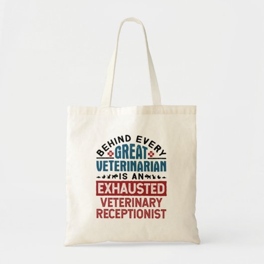 Uitgegraven veterinair receptionist tote bag (Voorkant)