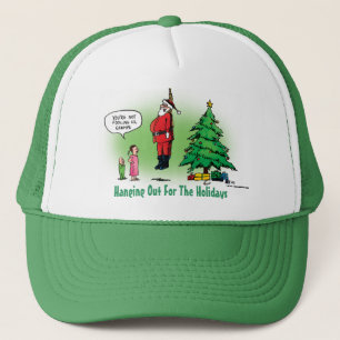 Uitgehangen Kerstman Verdraaide Cartoon Trucker Pet