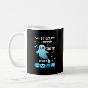 Uitgejoelde Broek Halloween Geest Blauwe Pompoenen Koffiemok