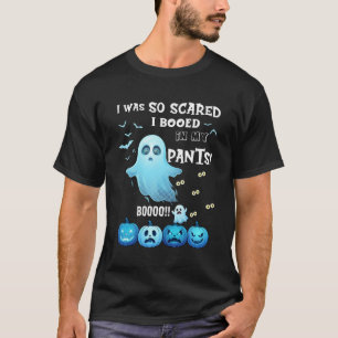 Uitgejoelde Broek Halloween Geest Blauwe Pompoenen T-shirt