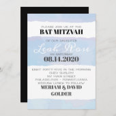 UITGEKIEN Aquarel Bar/Bat Mitzwa Uitnodiging (Voorkant / Achterkant)