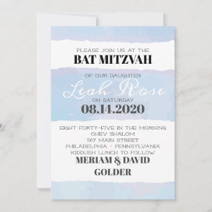 UITGEKIEN Aquarel Bar/Bat Mitzwa Uitnodiging