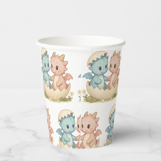 Uitgekomen Twins Baby Dragon Fantasy Party Papiere Papieren Bekers (Rechts)