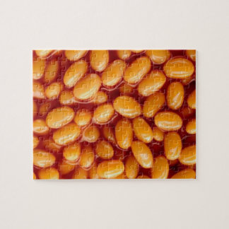 Uitgelijnde bonen puzzel. legpuzzel