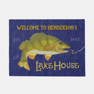 Uitgepersonaliseerde Nautical Bass Fish Lake House Deurmat