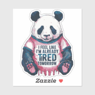Uitgeput Grappig al vermoeide Panda Humor grap Sticker