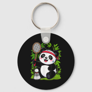 Uitgeputte Badminton Panda - Grappige Schattigee S Sleutelhanger