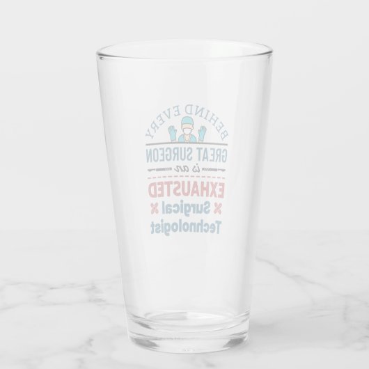 Uitgeputte Chirurgische Technoloog Grappige Scrub  Glas (Achterkant)