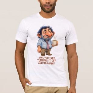 Uitgeputte IT-trol – offerte voor opnieuw opstarte T-shirt