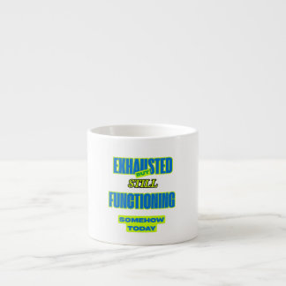 Uitgeputte Maar Nog Steeds Functionerende Koffieko Espresso Kop