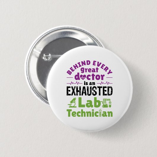 Uitgeputte technicus van Lab-technicus Ronde Button 5,7 Cm (Voorkant /achterkant)