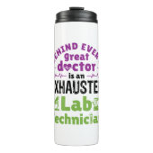 Uitgeputte technicus van Lab Thermosbeker (Voorkant)