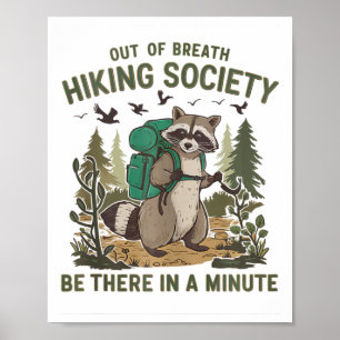 Uitgeputte Wandelvereniging Wasbeer Grappig Wandel Poster