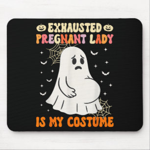 Uitgeputte zwangere dame is mijn kostuum Halloween Muismat