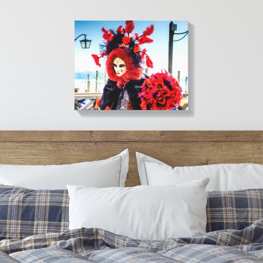 Uitgerekt Canvas Carnaval masker Afdruk (Insitu (Slaapkamer))