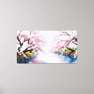 Uitgerekt Canvas Cherry Blossom Serenity Afdruk