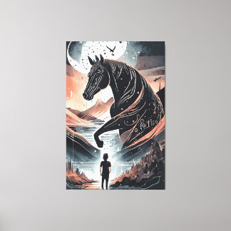 Uitgerekt canvas penting afdruk