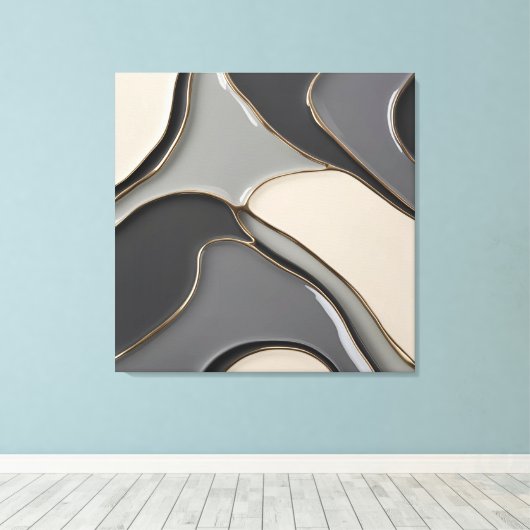 Uitgerekt canvas print in stijlvolle grafiek (Insitu (Houten vloer))