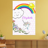 Uitgerekt canvas Rainbow Eenhoorn (Insitu (Woonkamer))