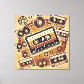 Uitgerekt Canvas - Retro Cassette Design met (Voorkant)