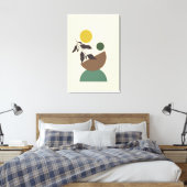 Uitgerekte Grote Afgewerkte Boho Moderne Muurkunst Canvas Afdruk (Insitu (Slaapkamer))