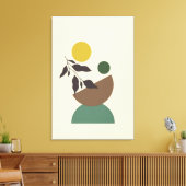 Uitgerekte Grote Afgewerkte Boho Moderne Muurkunst Canvas Afdruk (Insitu (Woonkamer))