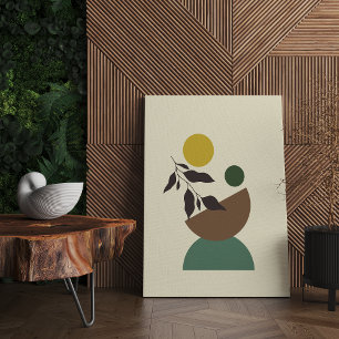Uitgerekte Grote Afgewerkte Boho Moderne Muurkunst Canvas Afdruk