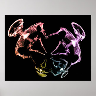 Uitgerekte röntgenfoto skelet familie 3 poster