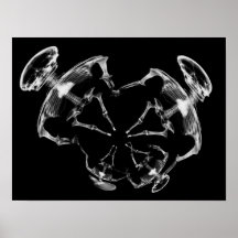 Uitgerekte röntgenfoto skelet familie B&W