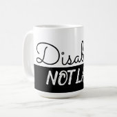 Uitgeschakeld. Niet lui. Koffie Mok. Koffiemok (Voorkant links)