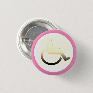Uitgeschakeld symbool / rolstoel / gehandicaptenkn ronde button 3,2 cm
