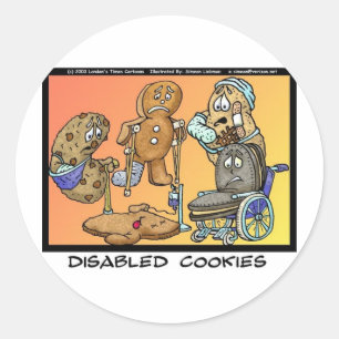 Uitgeschakelde cookies grappige cadeaus en verzame ronde sticker