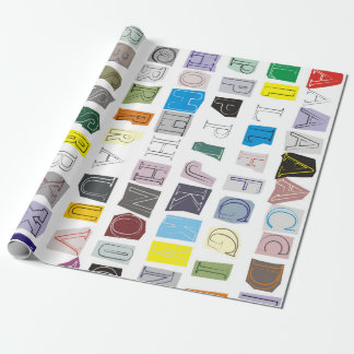 Uitgesneden alfabet cadeaupapier