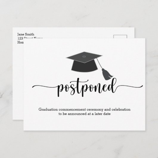 uitgesteld Afstuderen Briefkaart (Voorkant / Achterkant)