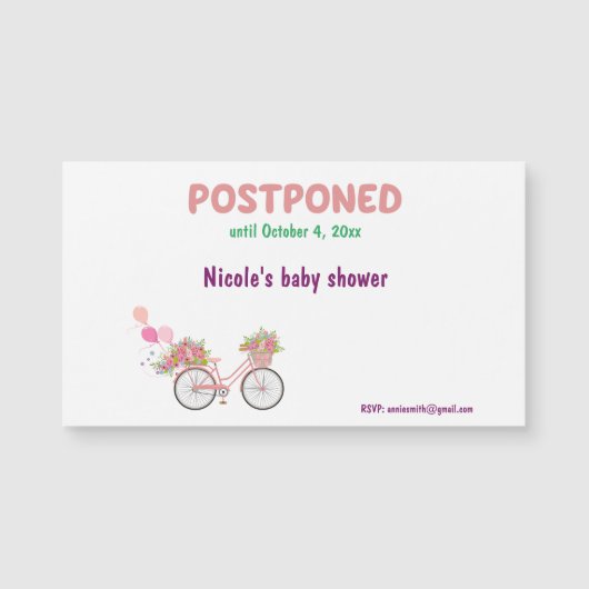 Uitgesteld Baby shower met bloemenfiets (Voorkant)