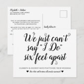 Uitgesteld Huwelijk Nieuwe Datum Zes Voet Apart Aankondigingskaart (Voorkant / Achterkant)