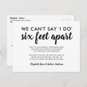 Uitgesteld Huwelijk Nieuwe Datum Zes Voet Apart Aankondigingskaart (Voorkant / Achterkant)