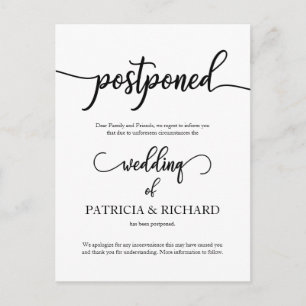 Uitgesteld Huwelijksaankondiging Elegante Calligra Briefkaart