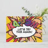 Uitgesteld Verander de datum Fun Comic Book Save The Date (Staand voorkant)